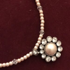 Monet pearls and Swarovski surrounded flower